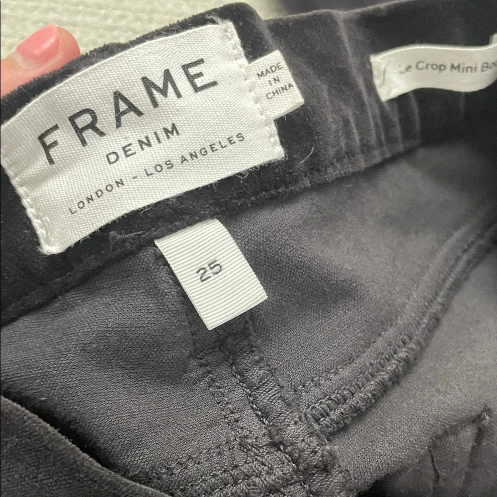 Frame Denim Le Crop Mini Boot Charcoal Velvet Pants - Picture 5 of 7